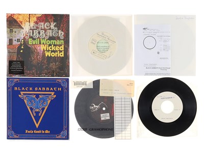 Lot 91 - BLACK SABBATH AND RELATED MIXED TEST PRESSINGS, PROMOS AND MORE 7"S