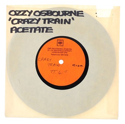 Lot 96 - OZZY OSBOURNE CRAZY TRAIN 7" ACETATE