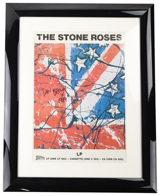 Lot 123 - THE STONE ROSES - IAN BROWN SIGNED 'STONE ROSES' PROMO POSTER.