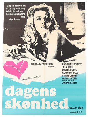 Lot 56 - LUIS BUNUEL - BELL DU JOUR - DENUEVE - DANISH ONE-SHEET POSTER.