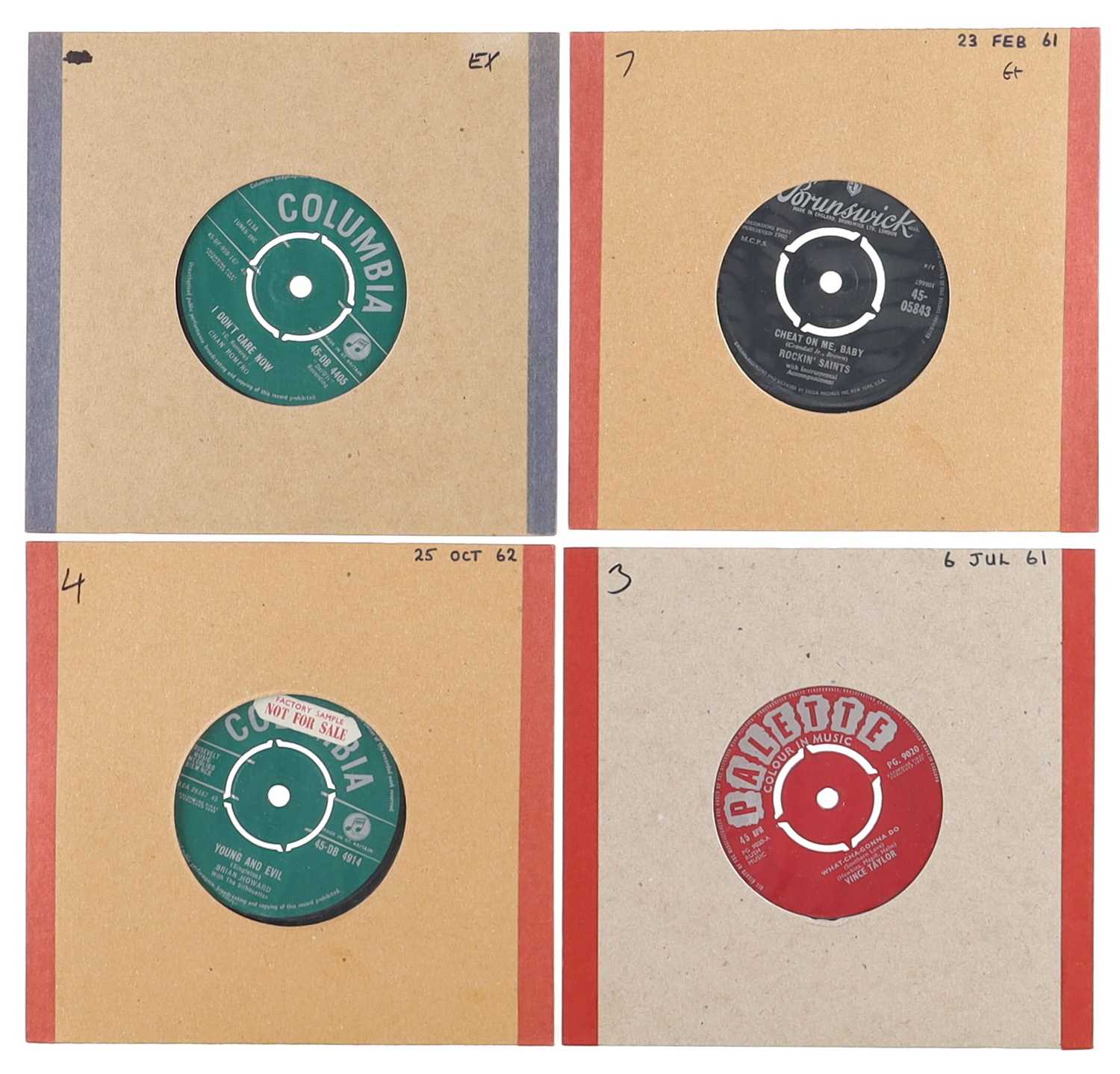 Lot 21 - 1960 TO 1962 ROCK 'N' ROLL RARITIES 7"S INCLUDING CHAN ROMERO, ROCKIN' SAINTS