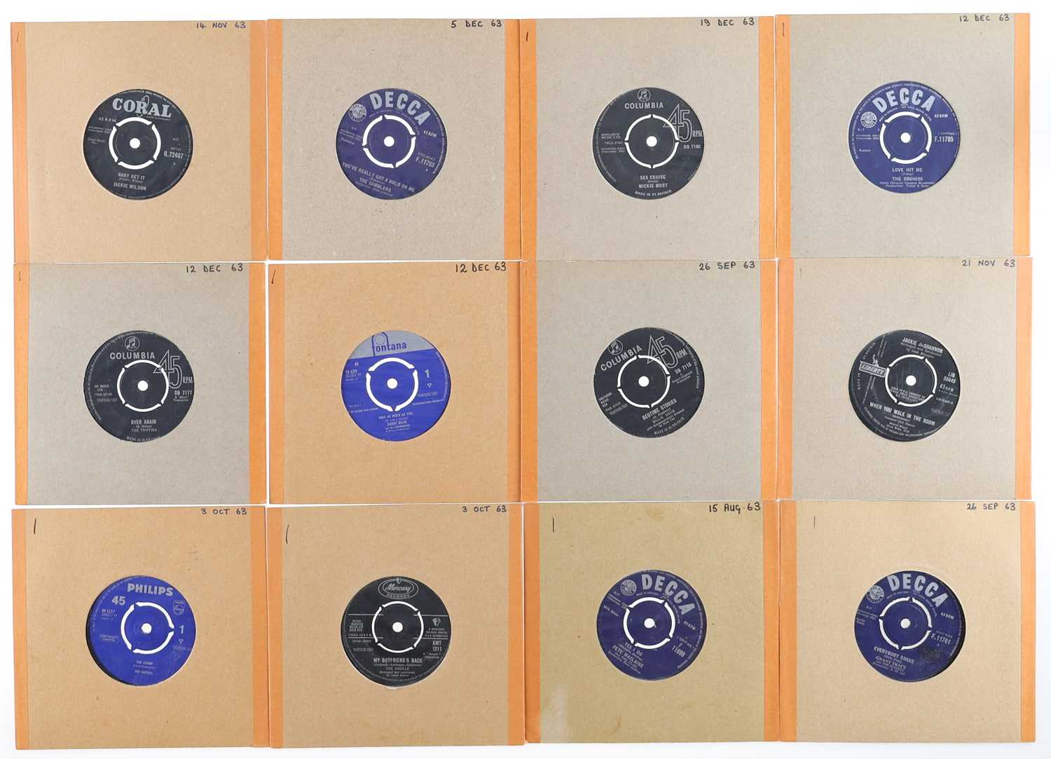 Lot 27 - 1963 SEPTEMBER TO DECEMBER ROCK / POP 7" COLLECTION INCLUDING JACKIE WILSON, THE GAMBLERS
