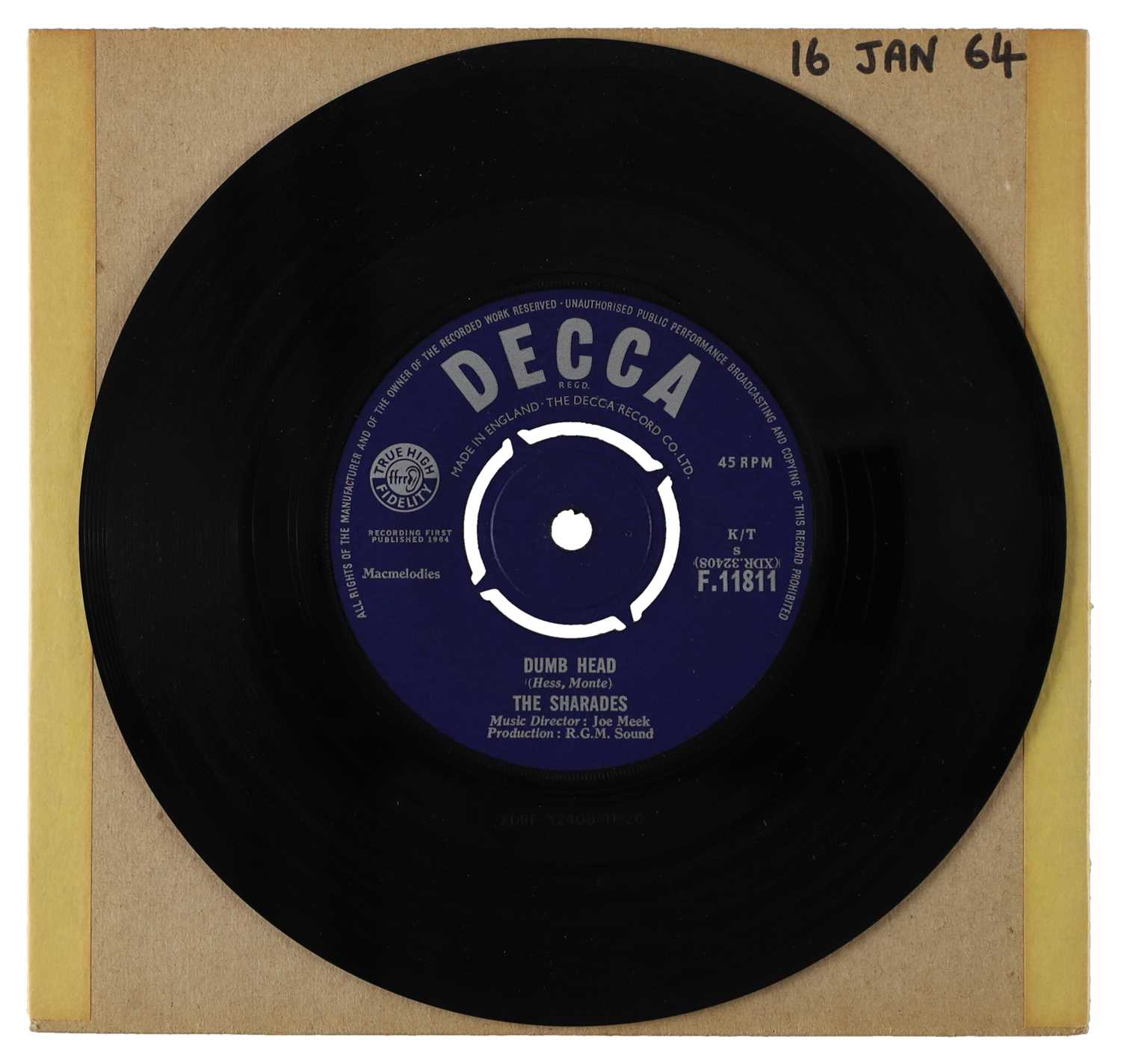 Lot 28 - THE SHARADES – DUMB HEAD UK DECCA 7” (F.11811)