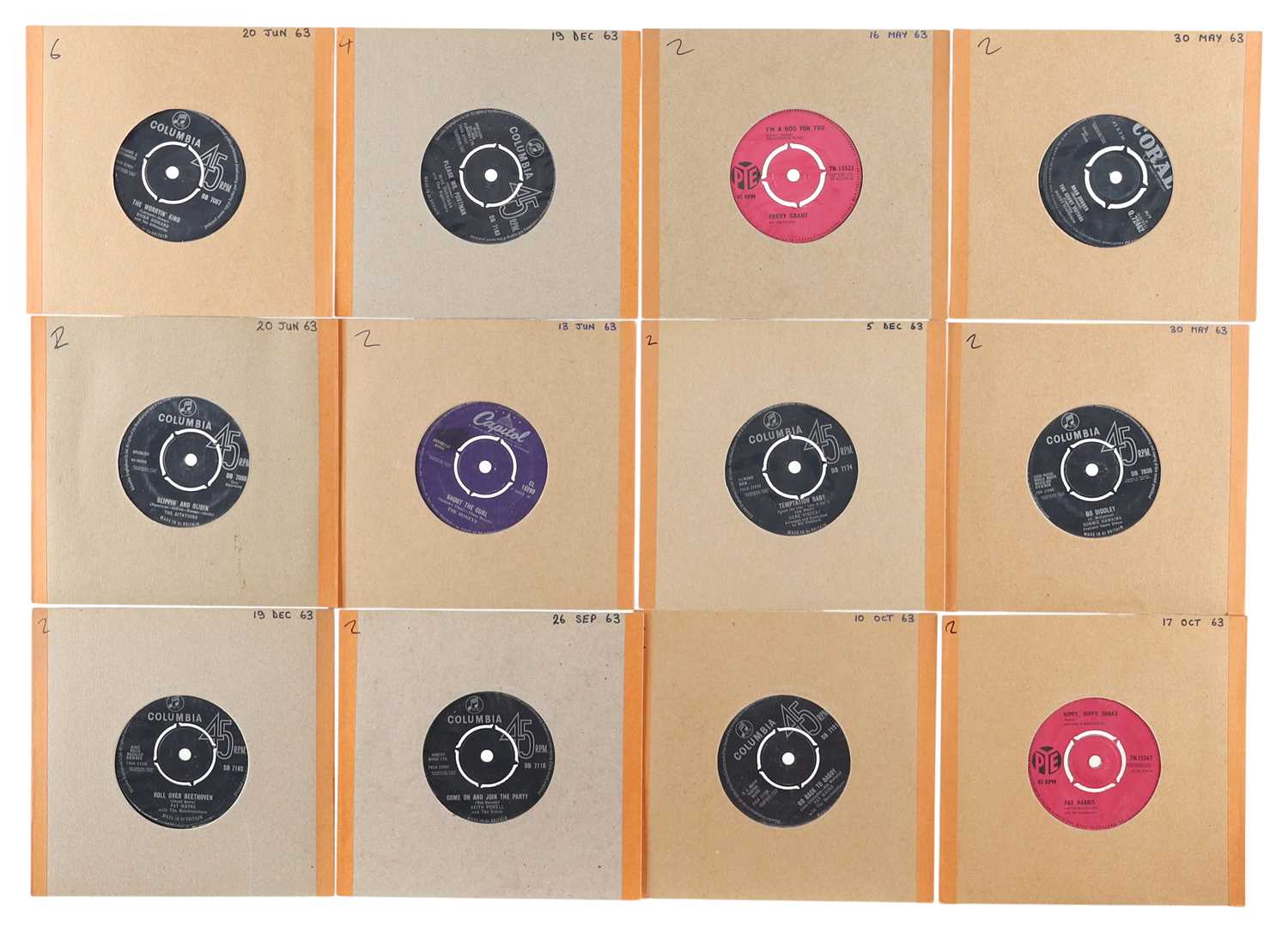 Lot 32 - 1963 - ROCK N ROLL - 7" SINGLE PACK - BRIAN HOWARD, MIKE SHERIDAN, ERKEY GRANT