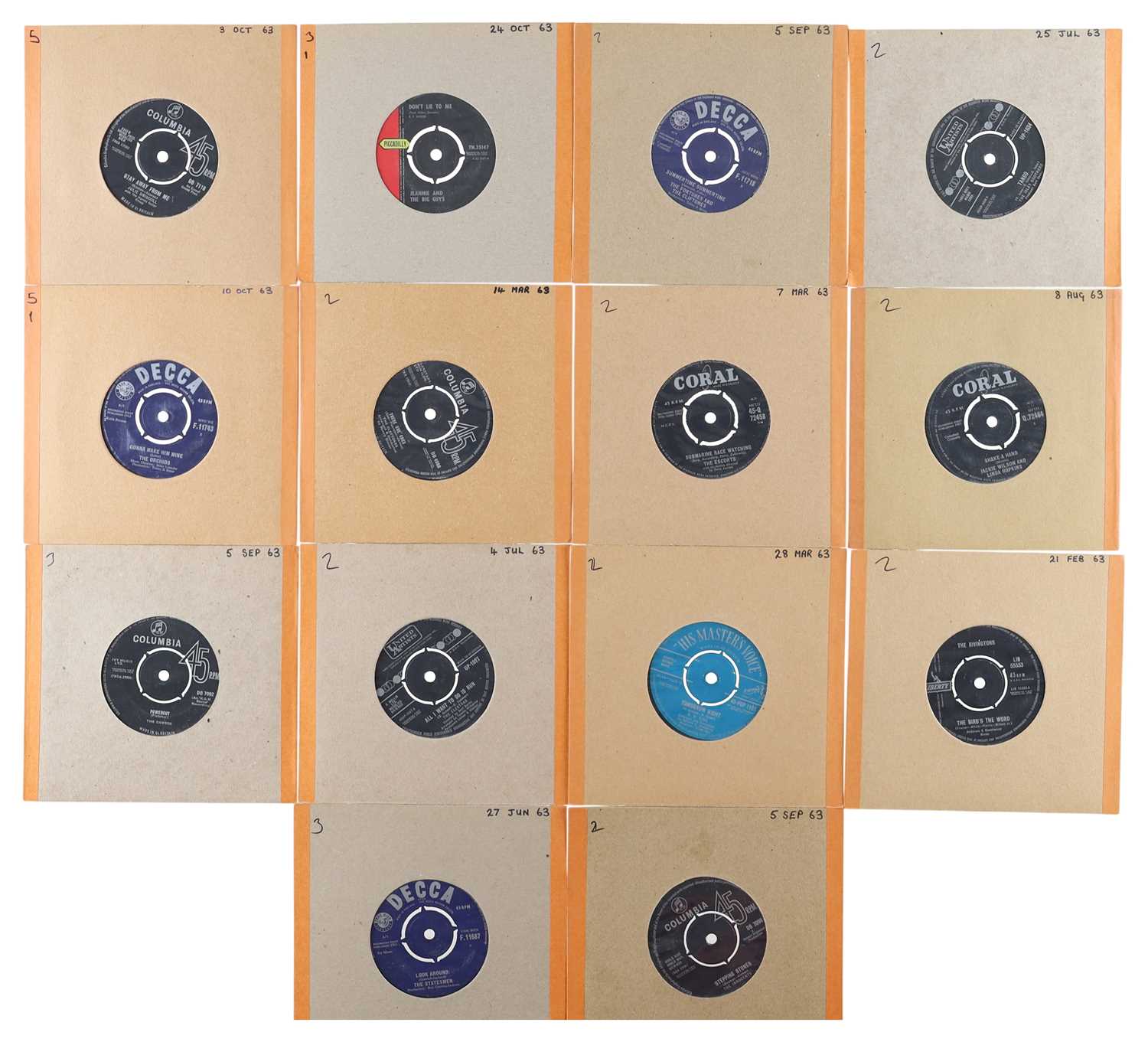 Lot 33 - 1963 - POP -SOUL - RARITIES - 7" SINGLE COLLECTION - JULIE DRISCOLL, THE ORCHIDS, THE CAMEOS