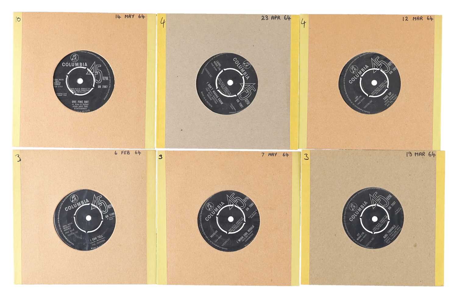 Lot 50 - 1964 - FEB TO MAY - COLUMBIA - MOD - 7" SINGLE PACK - JEAN AND THE STATESIDES, THE MIKE COTTON SOUND