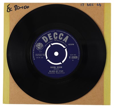 Lot 59 - BLUES BY FIVE – BOOM, BOOM UK DECCA 7” (F.12029)