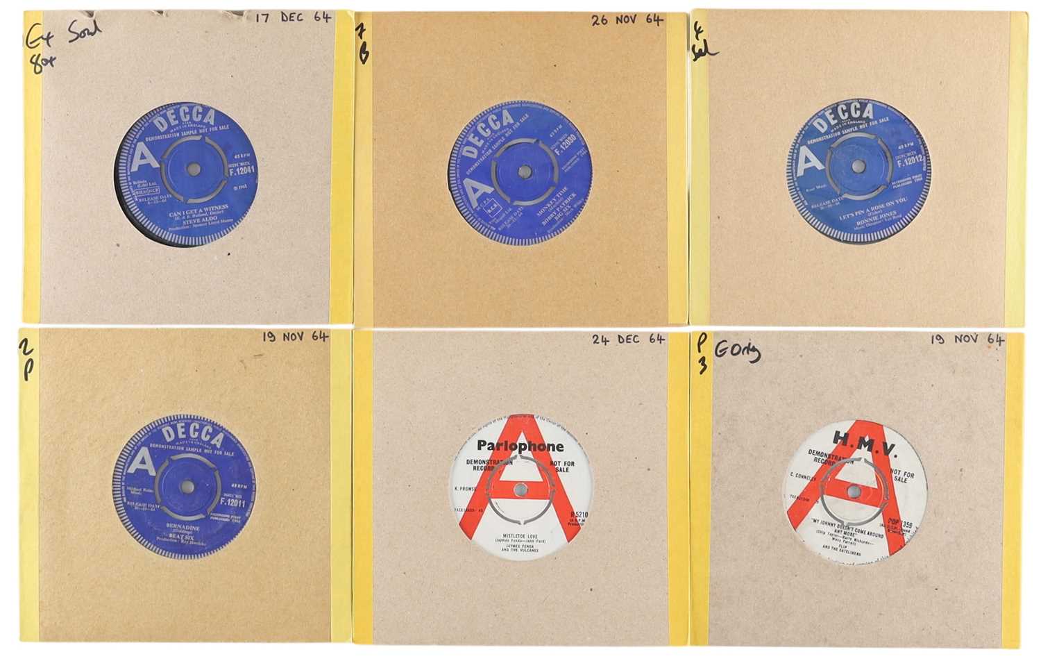 Lot 61 - 60'S UK SOUL BLUES POP 7" DEMO PACK - STEVE ALDO, BOBBY PATRICK, RONNIE JONES