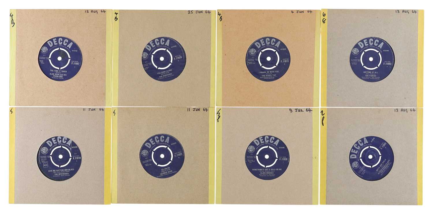 Lot 77 - 60'S UK DECCA POP, GARAGE, BEAT 7" PACK - ALAN DEAN, THE WARRIORS, OTHER TWO
