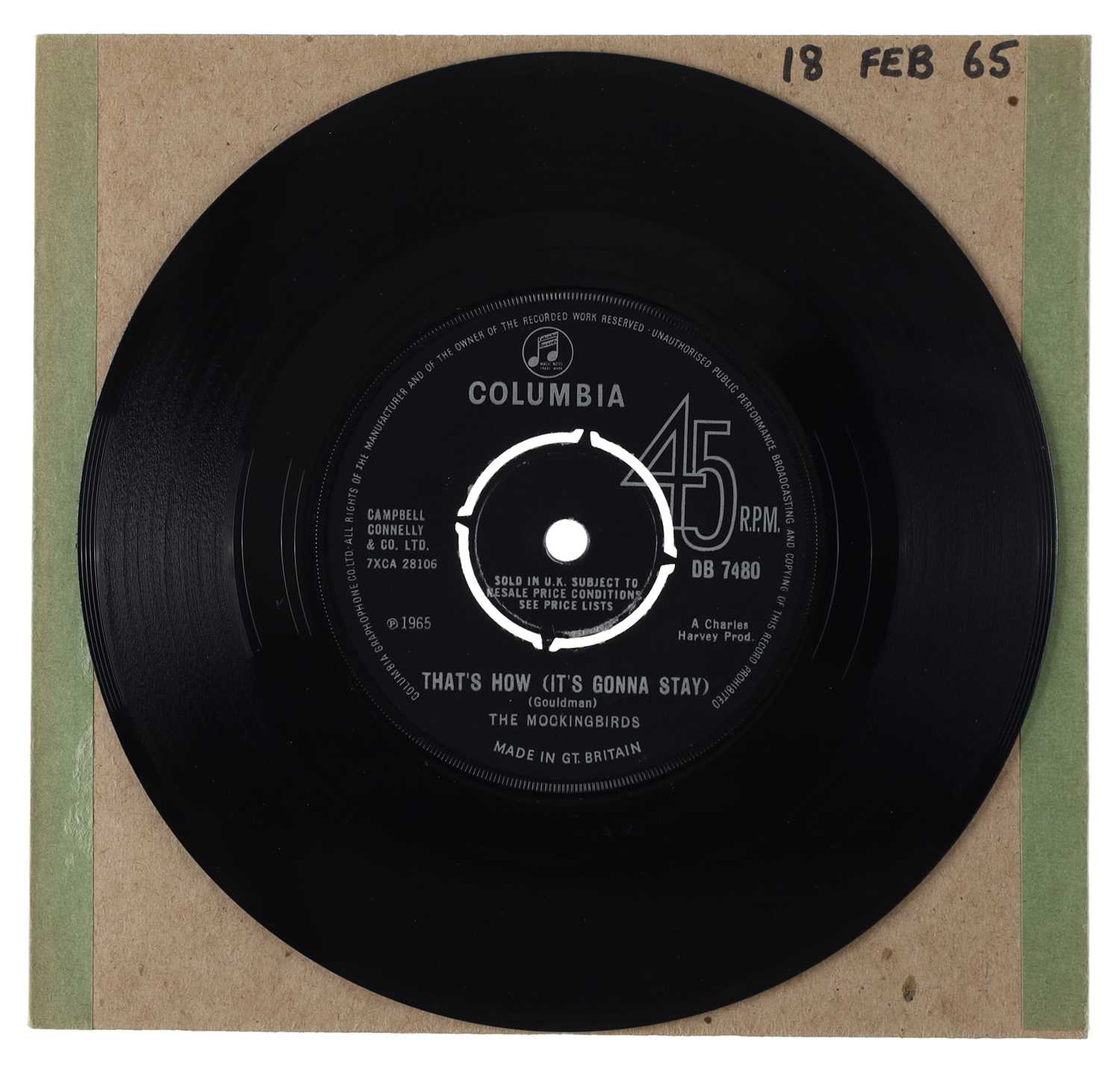 Lot 88 - THE MOCKINGBIRDS – THAT'S HOW (IT'S GONNA STAY) UK COLUMBIA 7” (DB 7480)