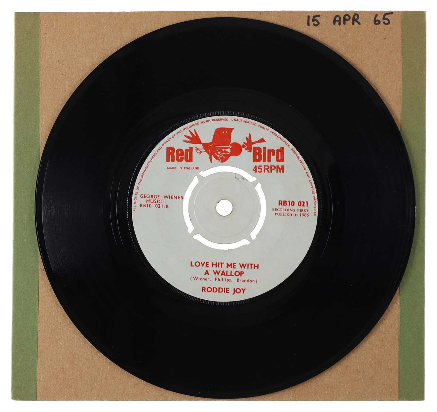 Lot 89 - RODDIE JOY – COME BACK BABY UK RED BIRD 7” (RB10 021)