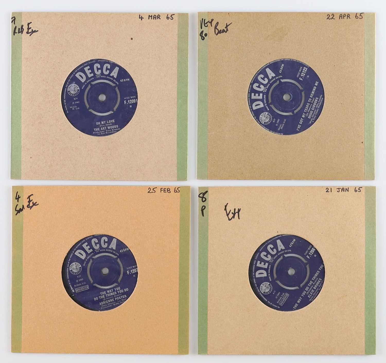 Lot 93 - UK 60'S BEAT SOUL R&B 7" PACK - THE ART WOODS, DOUG GIBBONS