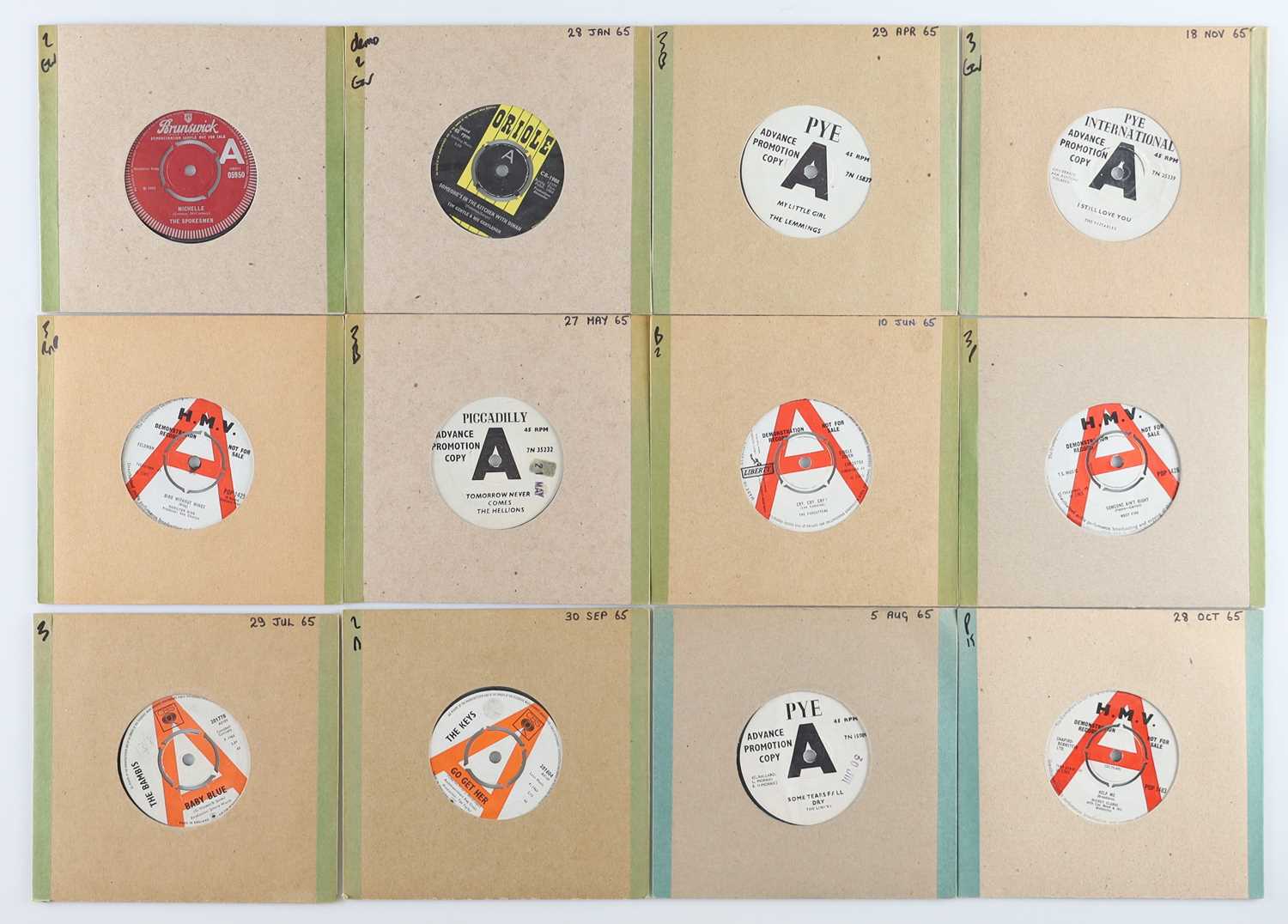 Lot 97 - UK 60'S DEMOS 7" PACK - BRUNSWICK, ORIOLE, PYE, LIBERTY, CBS + MORE