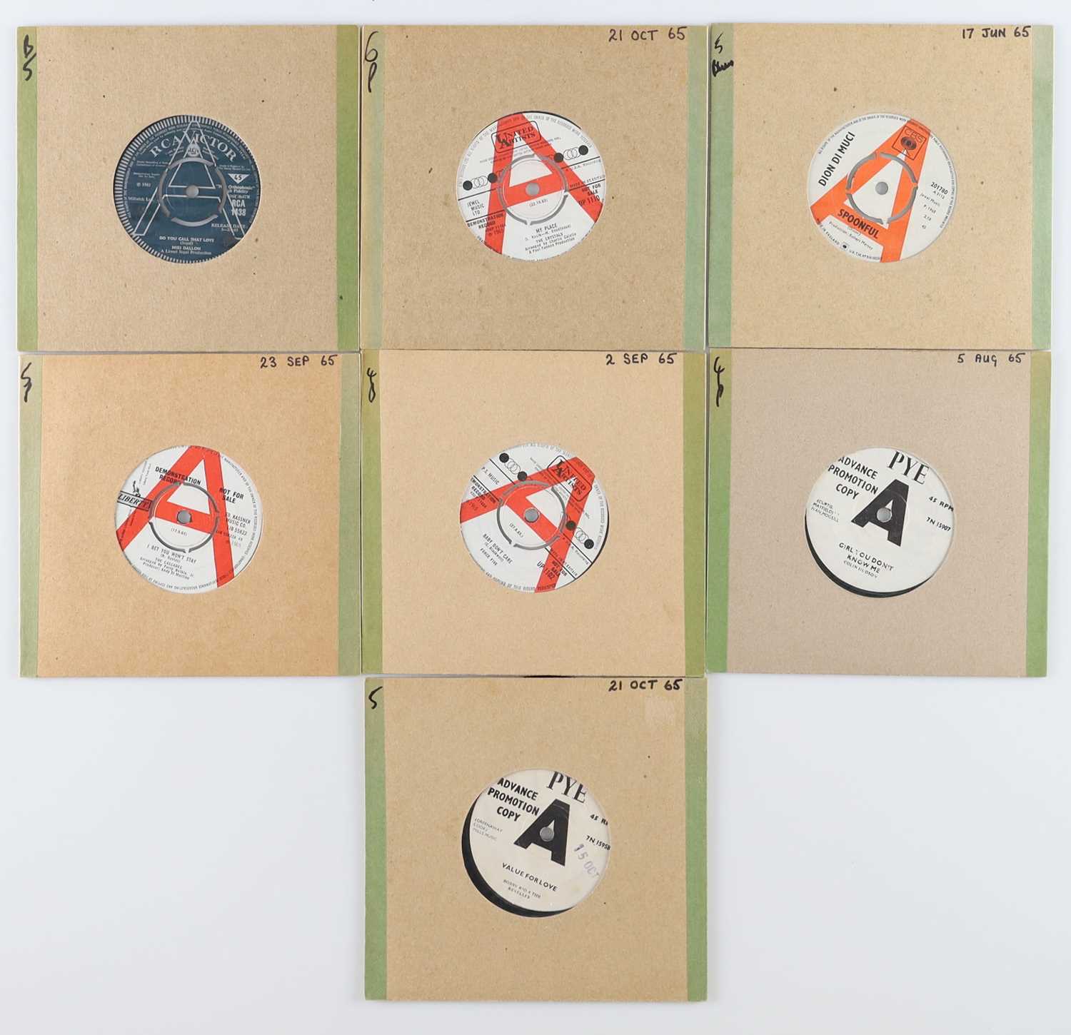 Lot 108 - UK 60'S POP-BEAT 7" DEMOS PACK - MIKI DALLON, THE CRYSTALS, FORCE FIVE + MORE