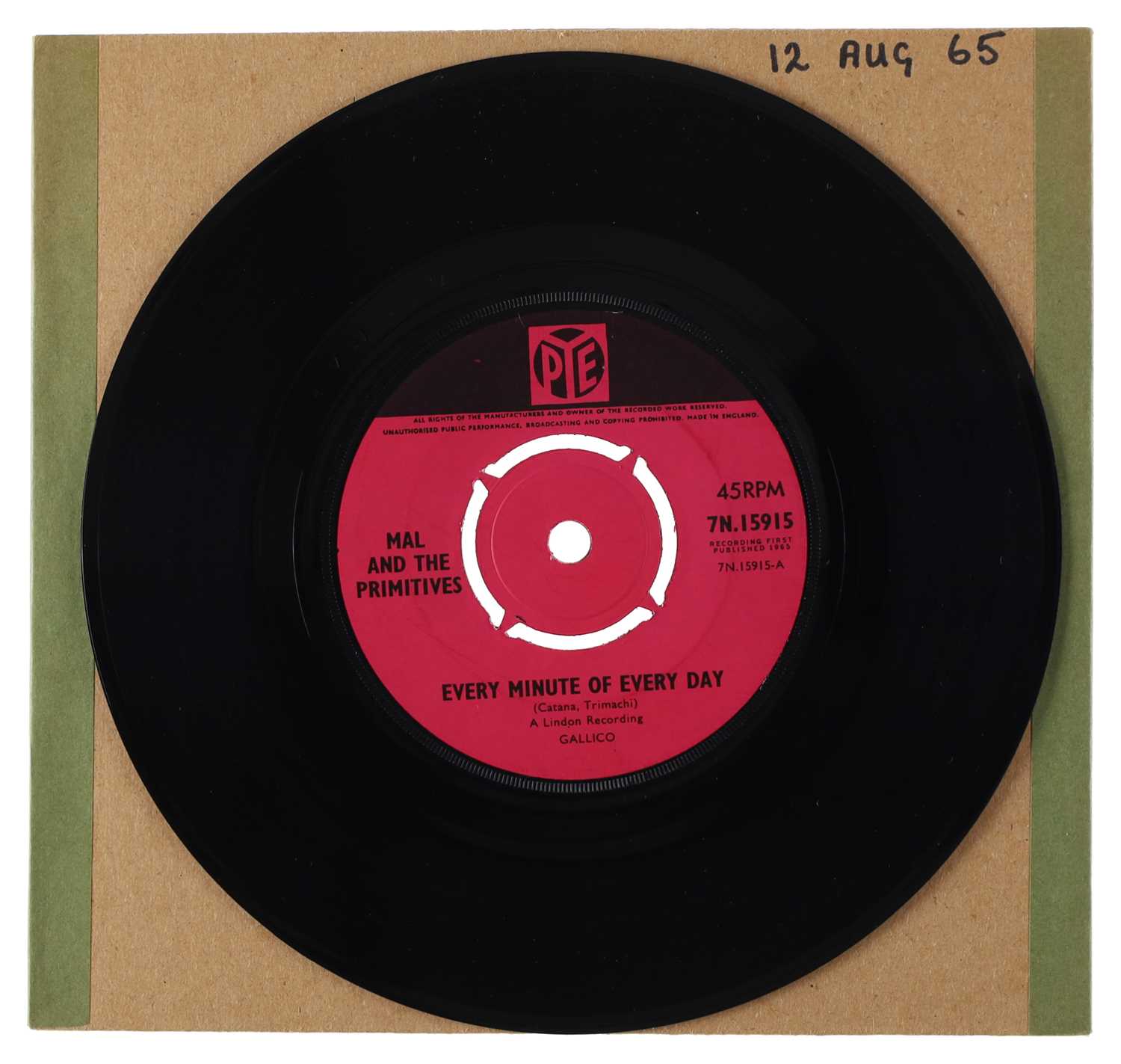 Lot 126 - MAL AND THE PRIMITIVES – EVERY MINUTE OF EVERY DAY UK PYE 7” (7N.15915)