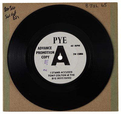 Lot 256 - TONY COLTON & THE BIG BOSS BAND – I STAND ACCUSED UK PYE 7” DEMO (7N 15886)