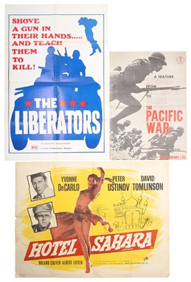 Lot 66 - WAR FILMS - HOTEL SAHARA (1951) UK QUAD / PACIFIC WAR POSTER.