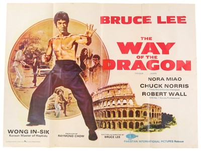 Lot 80 - BRUCE LEE - THE WAY OF THE DRAGON (1972) - ORIGINAL PAKISTANI QUAD FILM POSTER.