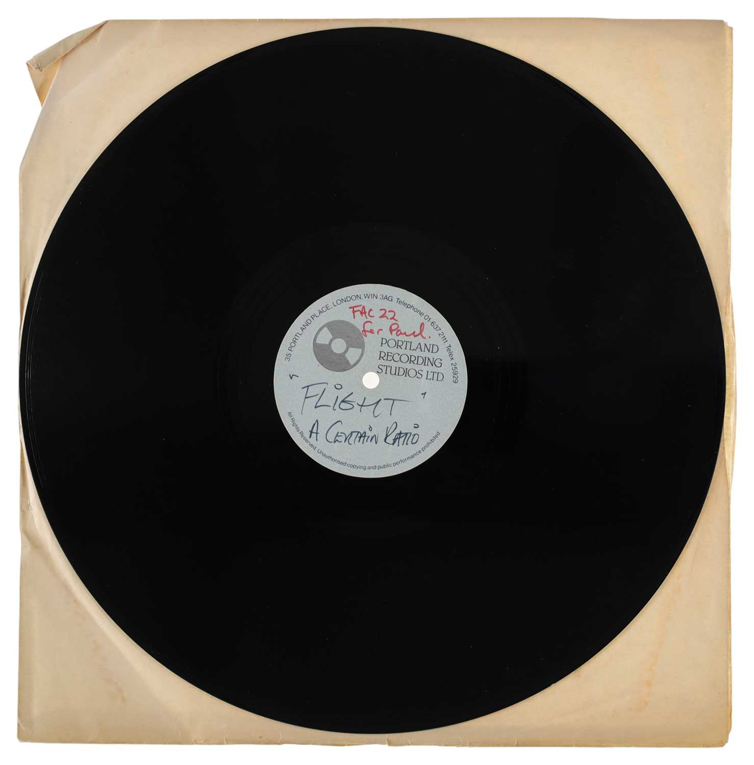 Lot 2 - A CERTAIN RATIO - 'FLIGHT' 12" ACETATE, 1980 - PORTLAND RECORDING STUDIOS
