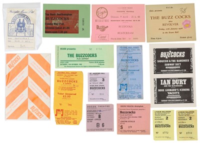 Lot 89 - BUZZCOCKS - LARGE COLLECTION OF ORIGINAL TICKETS AND PASSES.