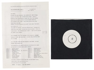 Lot 9 - THE SMITHS - 'WHAT DIFFERENCE DOES IT MAKE' 7" - UK WHITE LABEL W/ PRESS SHEET