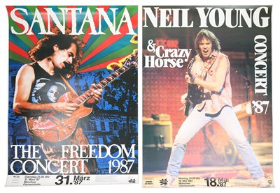 Lot 96 - 1980S GERMAN CONCERT POSTER COLLECTION - CLASSIC ROCK AND POP - CLAPTON / DIRE STRAITS ETC.
