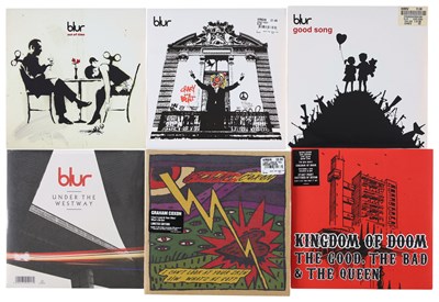 Lot 161 - BLUR & RELATED 7" SINGLES PACK WITH BANKSY SLEEVES