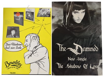 Lot 102 - PUNK POSTERS - THE DAMNED / STIFF RECORDS DOUBLE SIDED SHOP DISPLAY.