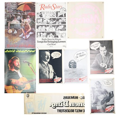 Lot 103 - 1970S PROMO POSTERS INC MOTORS / ADVERTS / FLEETWOOD MAC WINDOW STICKER.