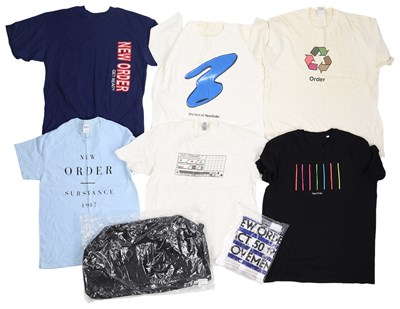 Lot 143 - NEW ORDER - CLOTHING INC T-SHIRTS / BAG.