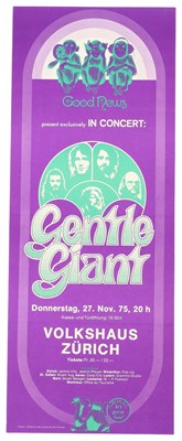 Lot 109 - GENTLE GIANT - ORIGINAL SWISS CONCERT POSTER.
