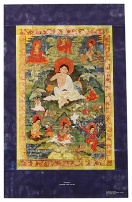 Lot 4 - TIBET - INDIAN PUBLISHED MILAREPA THANGKA POSTER.