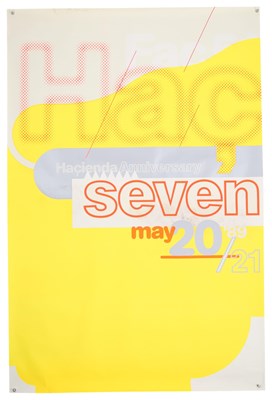 Lot 147 - MANCHESTER MUSIC - ORIGINAL 1989 HACIENDA SEVENTH BIRTHDAY POSTER.