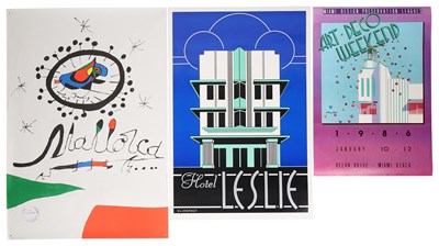 Lot 9 - SPAIN / MIAMI TRAVEL & ART DECO POSTERS - COLLECTION OF THREE