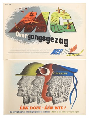 Lot 43 - DUTCH WORLD WAR II ERA POSTERS - COLLECTION OF TWO