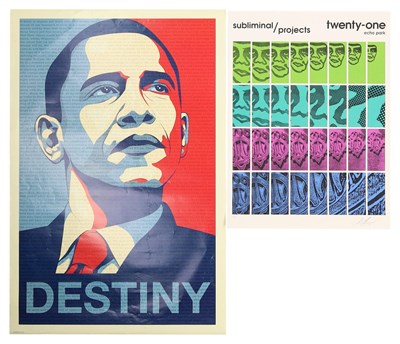 Lot 47 - SHEPARD FAIREY - WORKS INCLUDING 'TWENTY-ONE, ECHO PARK'