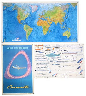 Lot 49 - AIR FRANCE TRAVEL POSTERS - COLLECTION OF FOUR.