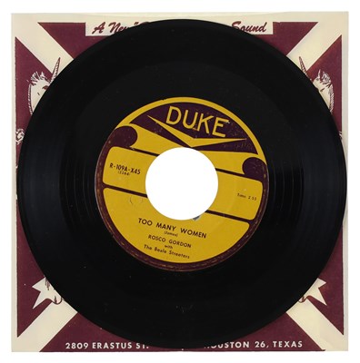 Lot 218 - ROSCO GORDON WITH THE BEALE STREETERS – TOO MANY WOMEN - US DUKE 7” (R-109)