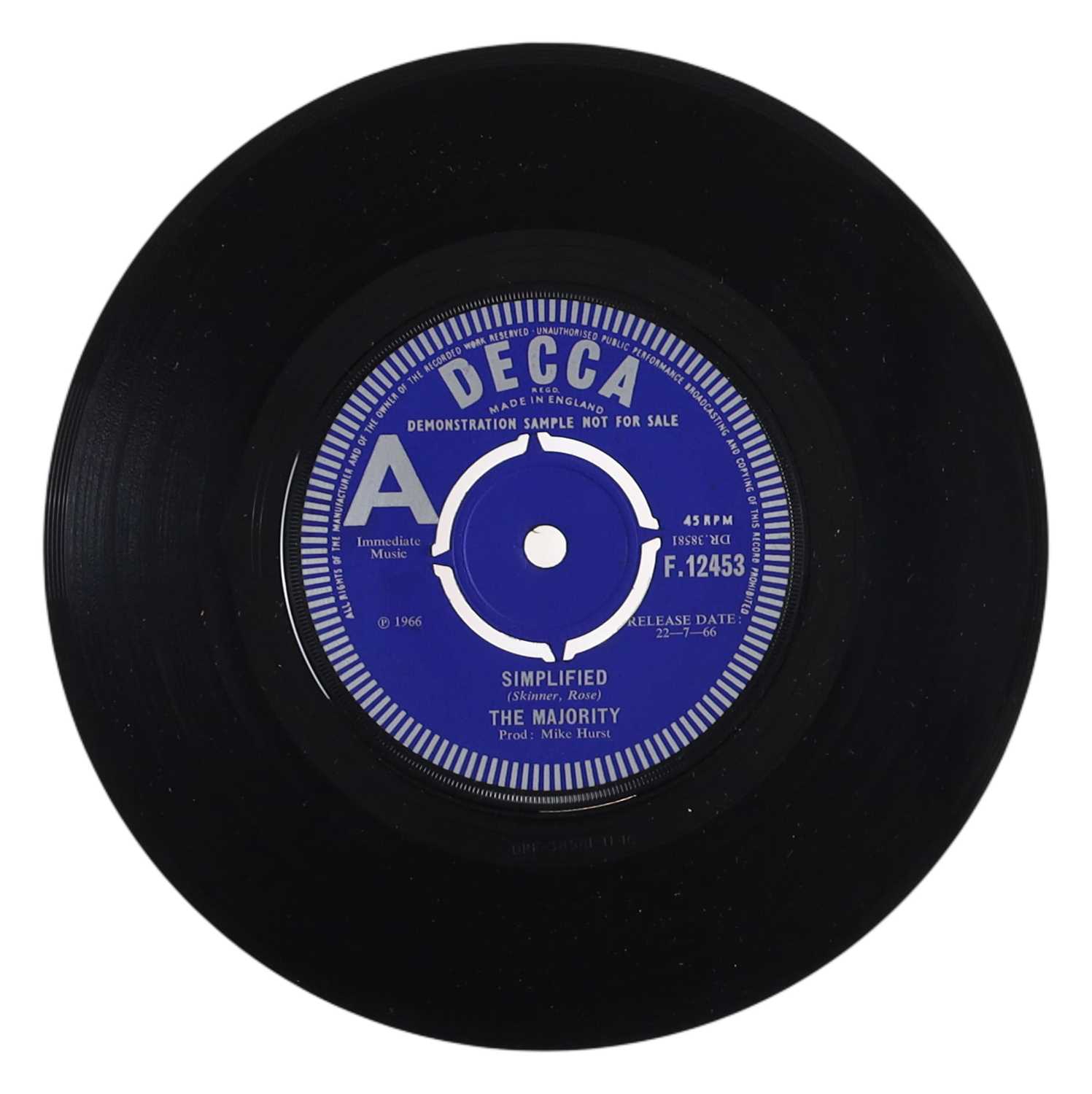 Lot 35 - THE MAJORITY – SIMPLIFIED UK DECCA 7" DEMO (F.12453)