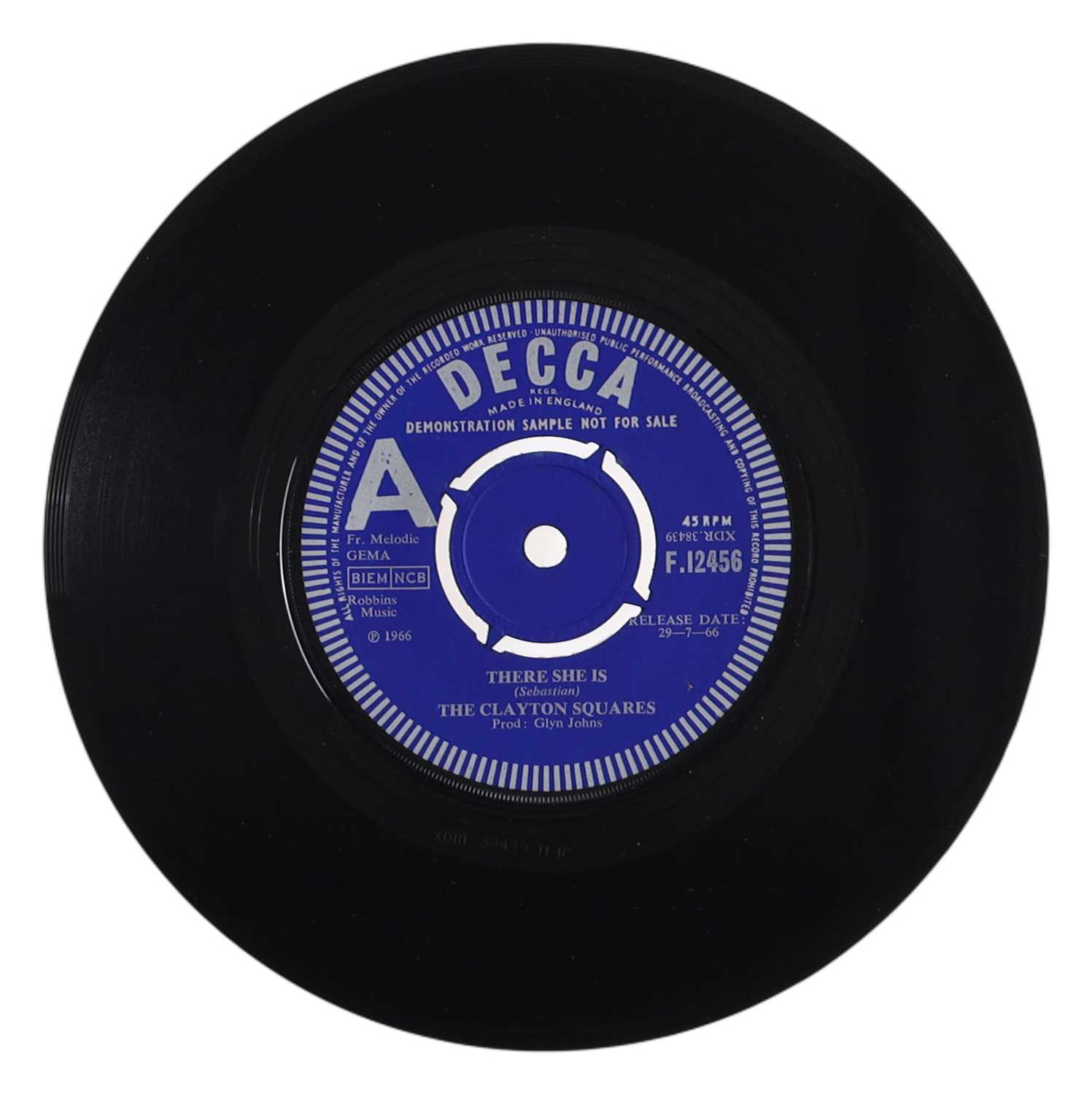 Lot 36 - THE CLAYTON SQUARES – THERE SHE IS UK DECCA 7" DEMO (F.12456)