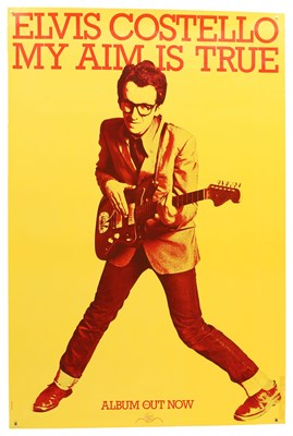 Lot 428 - PUNK - ELVIS COSTELLO - MY AIM IS TRUE STIFF RECORDS ALBUM PROMO POSTER.