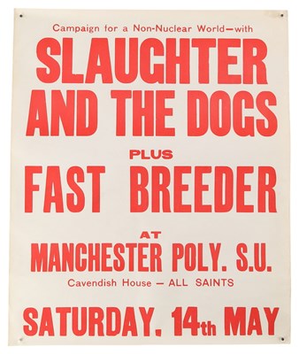 Lot 84A - SLAUGHTER AND THE DOGS - ORIGINAL 1977 MANCHESTER POLY CONCERT POSTER.