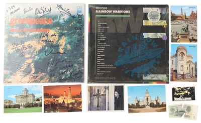 Lot 228 - ANNIE LENNOX / THE EDGE / PETER GABRIEL / DAVID BYRNE AND MORE - MULTI-SIGNED GREENPEACE LP.