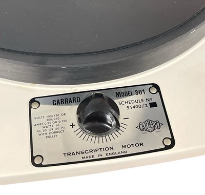Lot 18 - GARRARD 301 TRANSCRIPTION TURNTABLE.