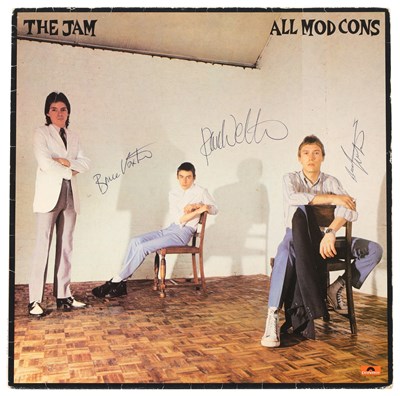 Lot 359 - THE JAM - SIGNED SLEEVE FOR 'ALL MOD CONS'.