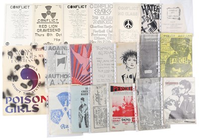 Lot 421 - PUNK - CONFLICT - GIG POSTERS / HANDBILLS AND FANZINES.
