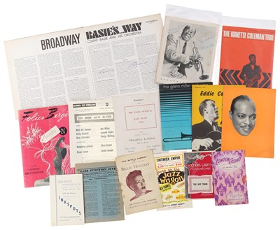 Lot 198 - JAZZ - PROGRAMMES AND MEMORABILIA INC SIGNED LOUIS ARMSTRONG / COUNT BASIE.