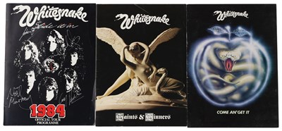 Lot 212 - WHITESNAKE - SIGNED CONCERT PROGRAMMES.