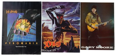 Lot 213 - ROCK / METAL / HARD ROCK SIGNED PROGRAMMES INC GARY MOORE / DIO / DEF LEPPARD.