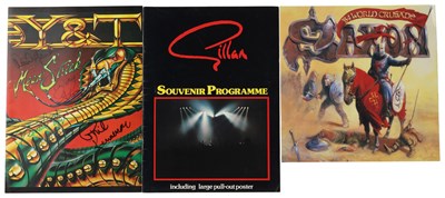 Lot 214 - ROCK / HARD ROCK / METAL - AUTOGRAPHED PROGRAMMES INC GILLAN / SAXON / Y&T.